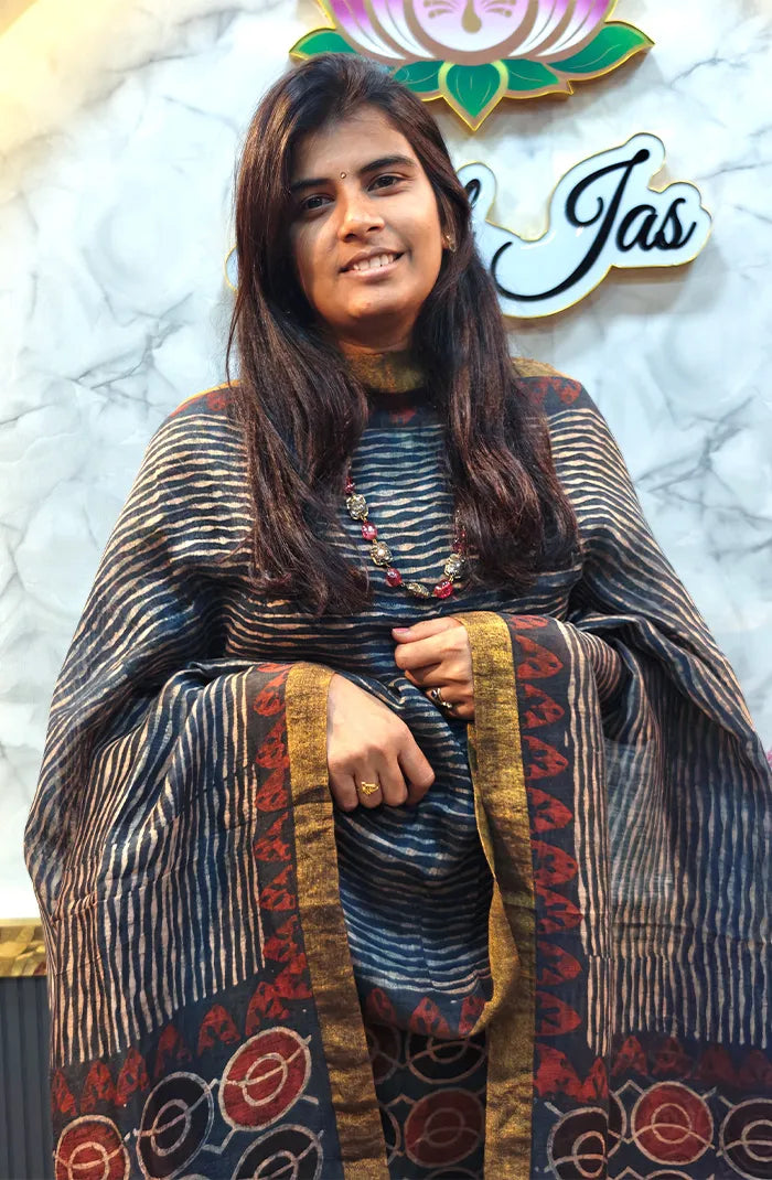 Ajrakh Silk Linen Salwar 1
