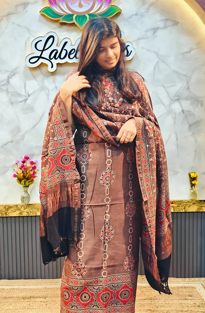 Chanderi Silk Ajrakh Salwar_3 Main image