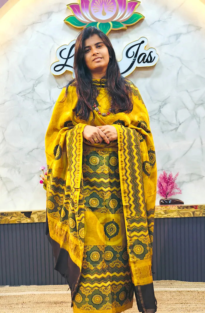 Chanderi Silk Ajrakh Salwar_8 Main image