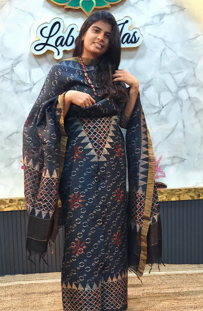 Ajrakh Silk Linen Salwar 5 Main image