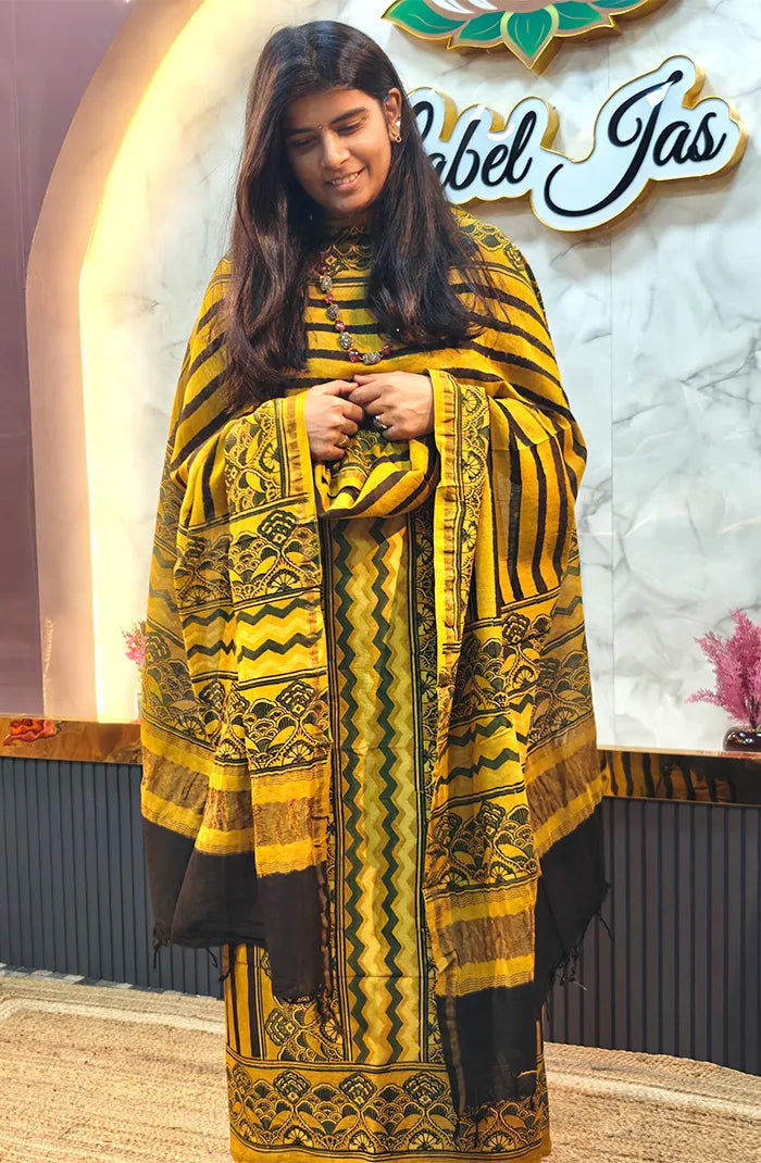 Chanderi Silk Ajrakh Salwar_4 Main image
