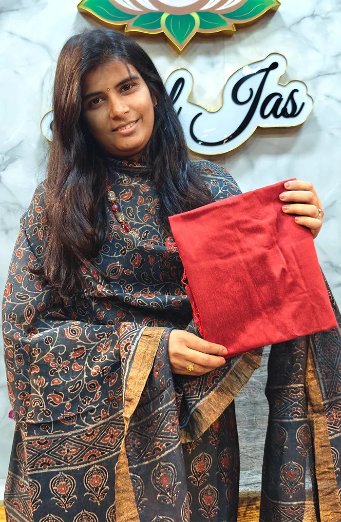 Ajrakh Silk Linen Salwar 3 Secondary image