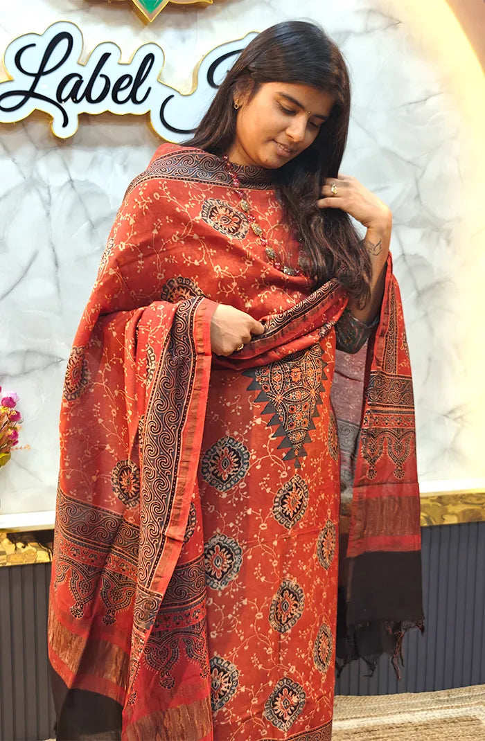 Chanderi Silk Ajrakh Salwar_6 Main image