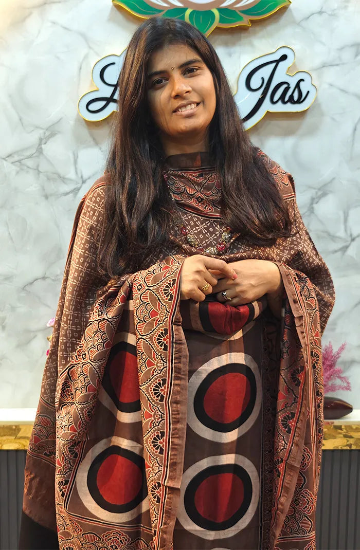 Chanderi Silk Ajrakh Salwar_5 Secondary image