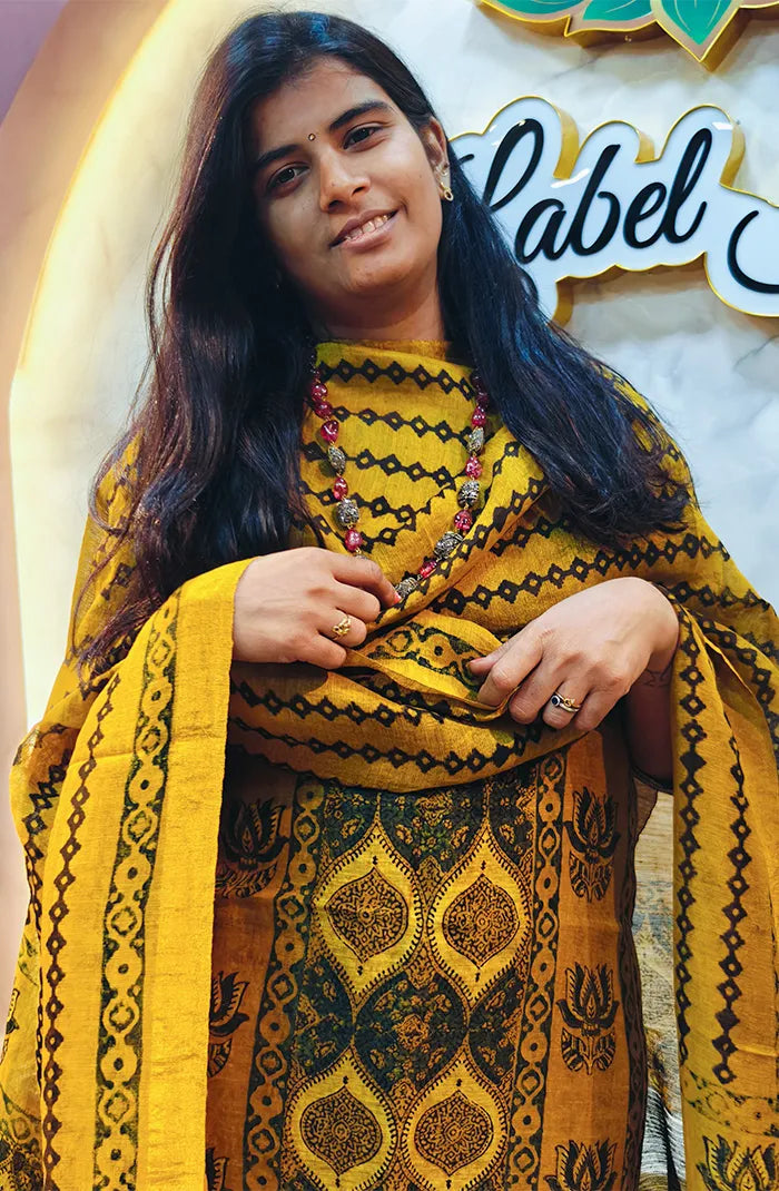 Ajrakh Silk Linen Salwar 10 Secondary image