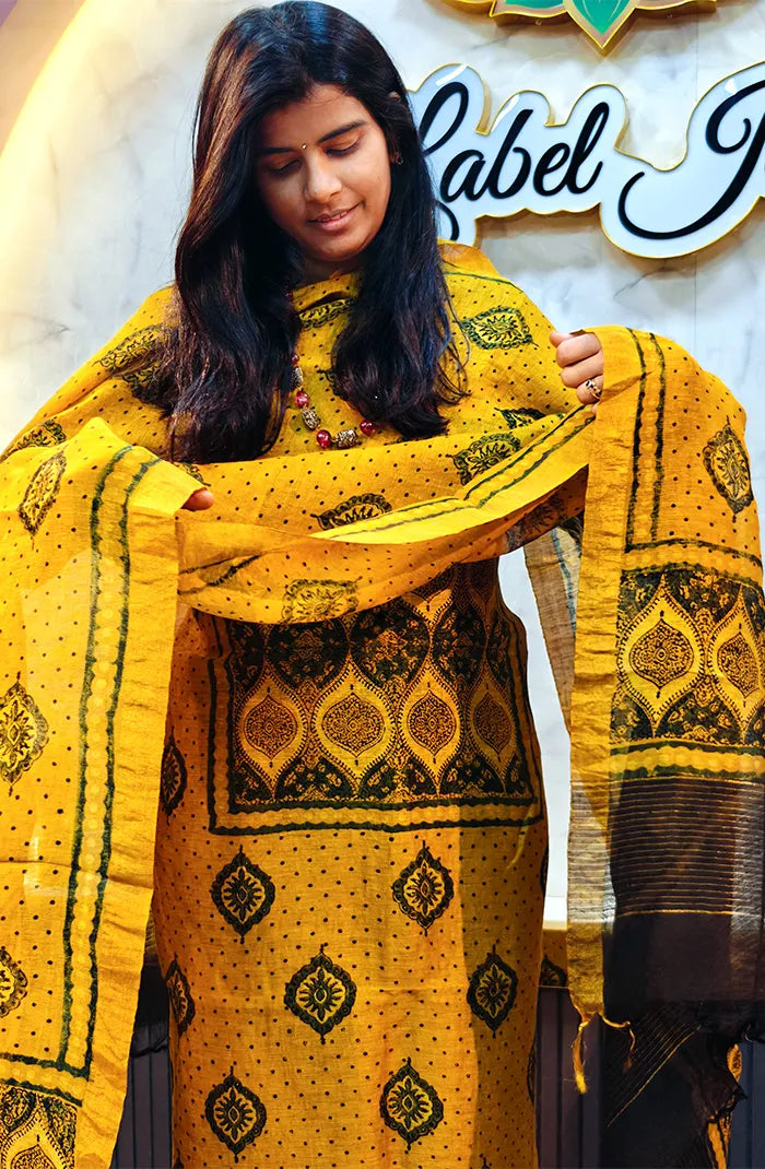 Ajrakh Silk Linen Salwar 11 Secondary image
