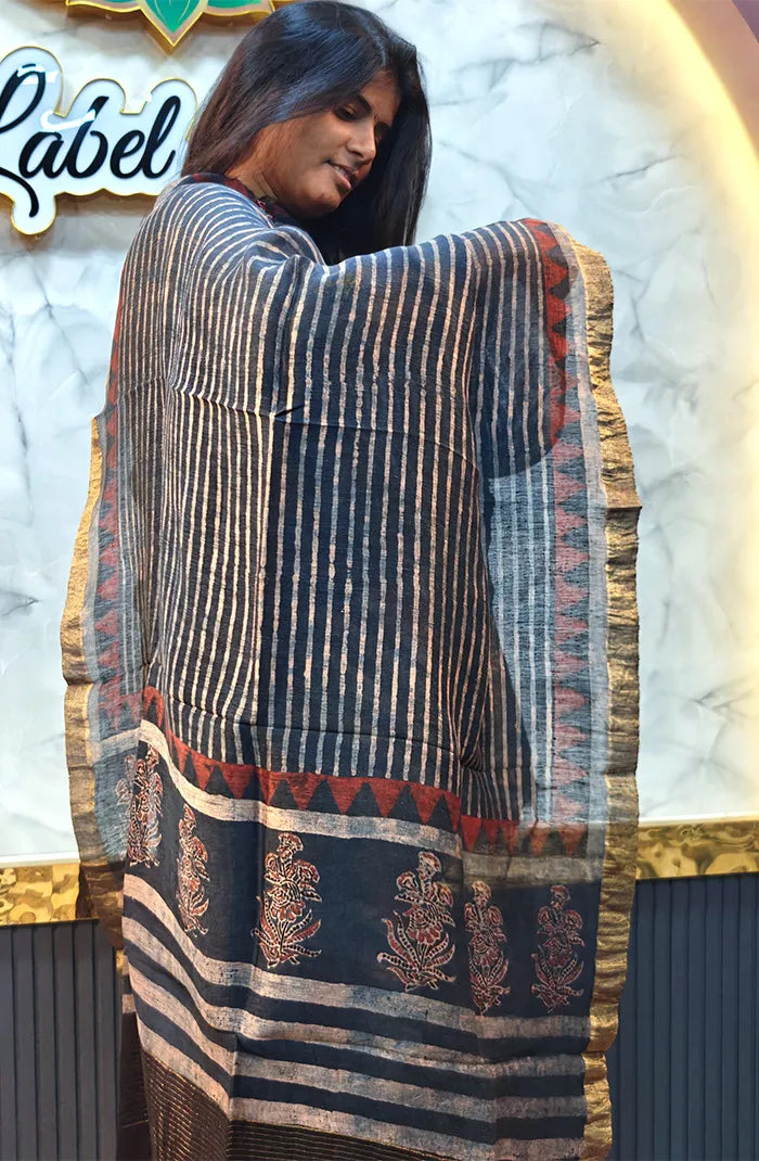 Ajrakh Silk Linen Salwar 2