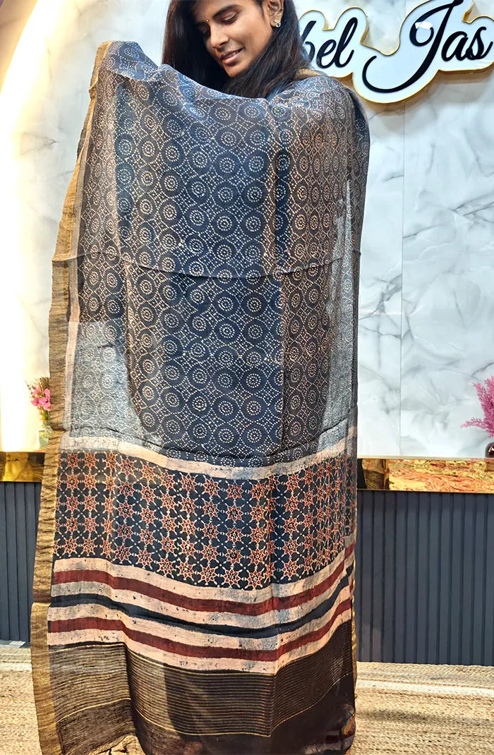 Ajrakh Silk Linen Salwar 7