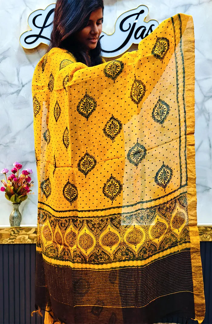Ajrakh Silk Linen Salwar 11