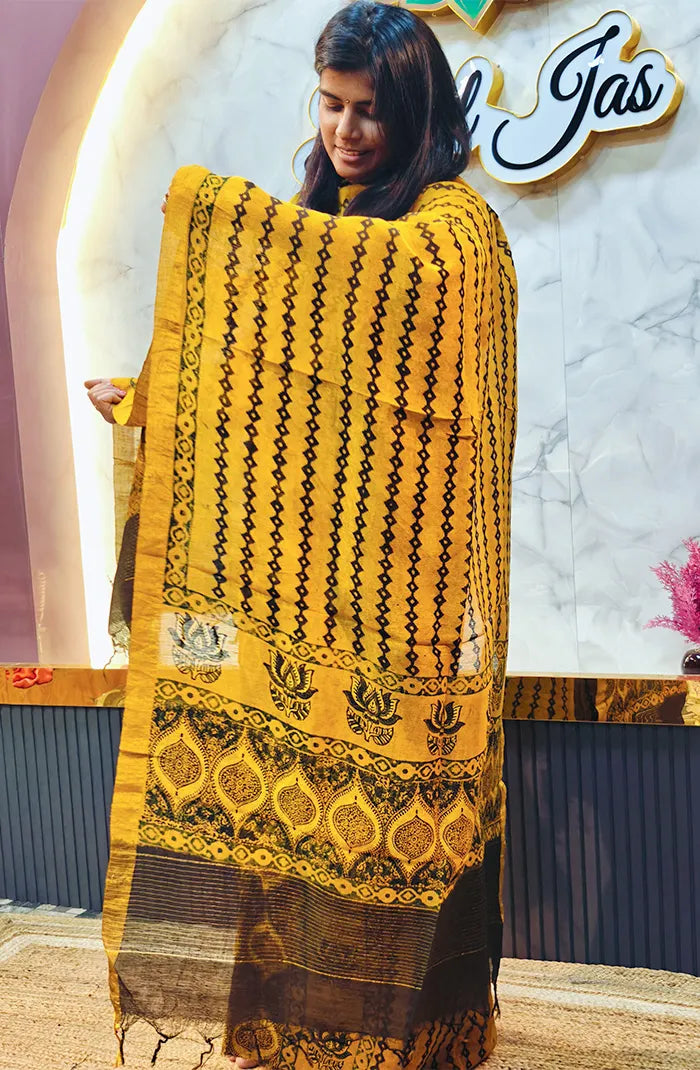 Ajrakh Silk Linen Salwar 10
