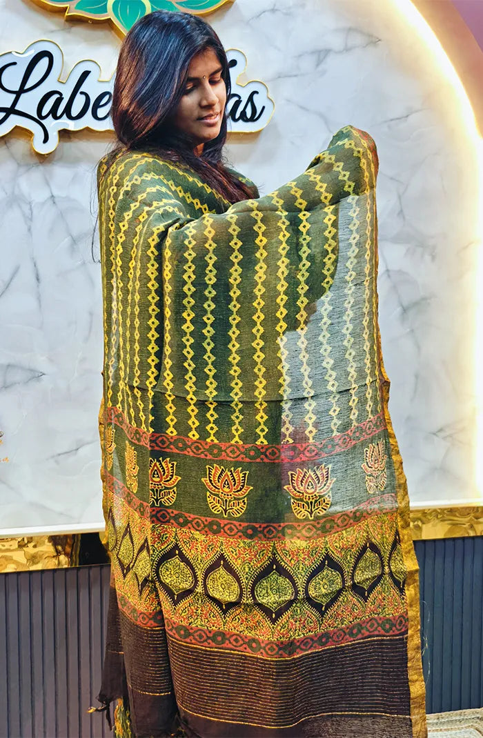 Ajrakh Silk Linen Salwar 9