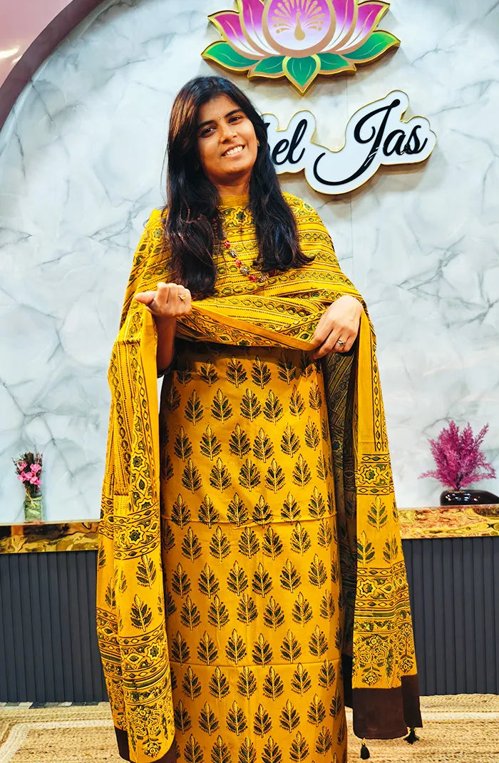 Ajrak Handblock salwar 1 Main image