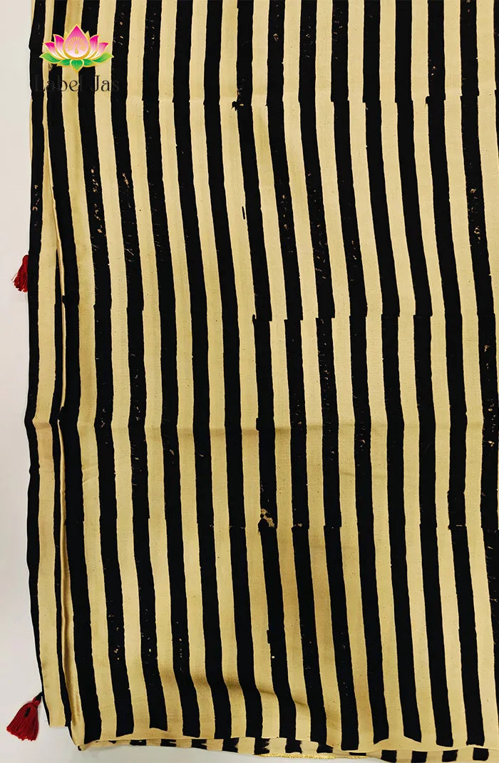 Modal Silk with Ajrakh Handblock Print Saree 2