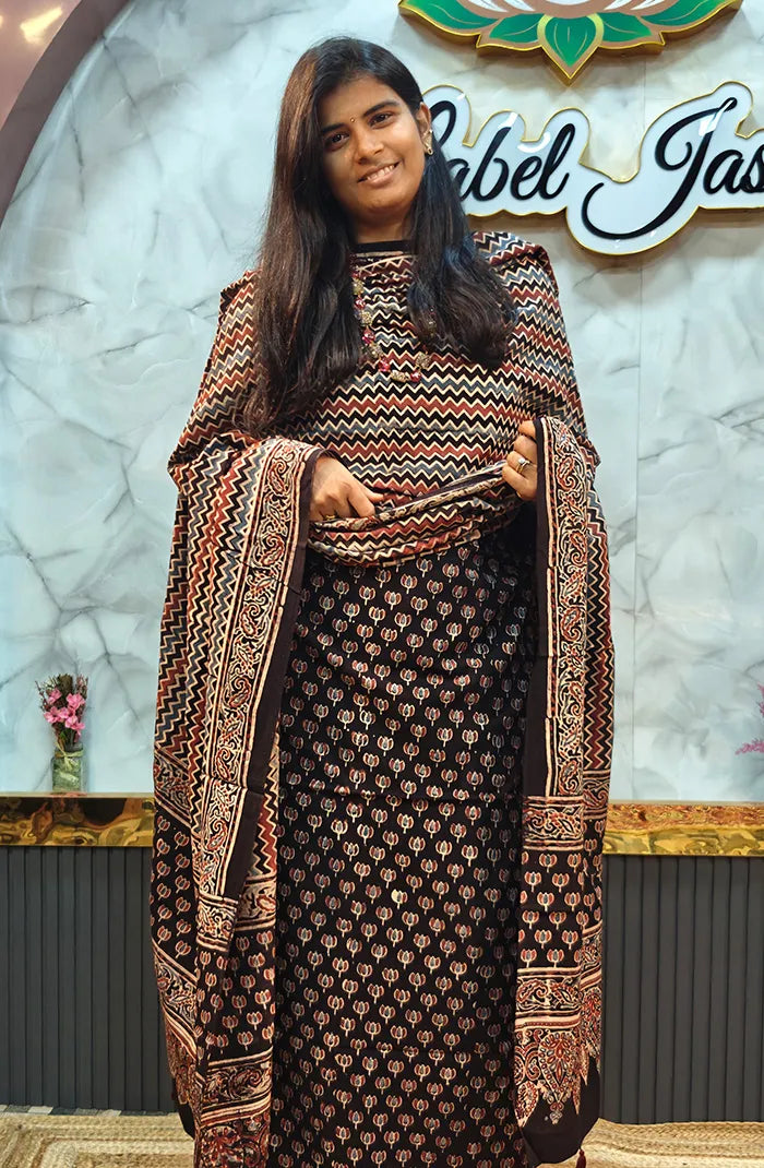 Ajrak Handblock salwar_21 Main image