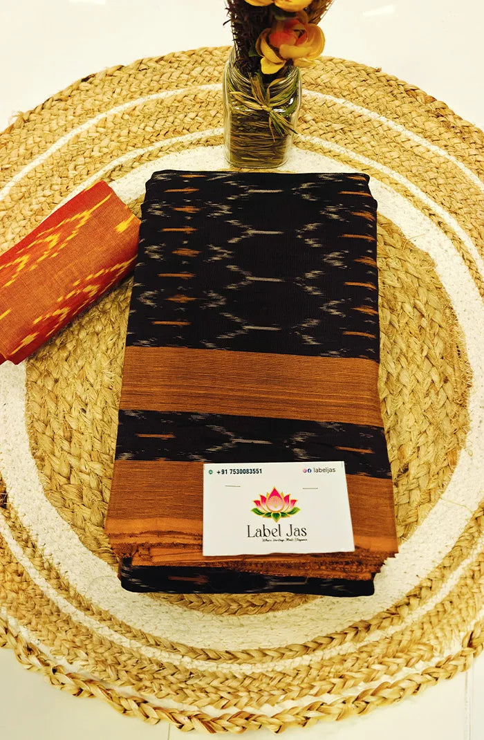 Mercerized Ikkat Cotton Saree 4 Main image