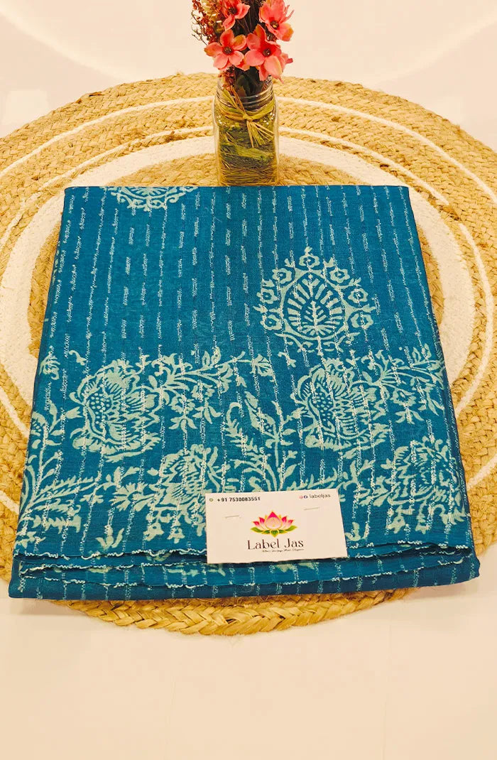 Tussar Block Printed Saree 3 Main image