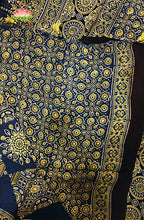 Modal Silk with Ajrakh Handblock Print Saree 10