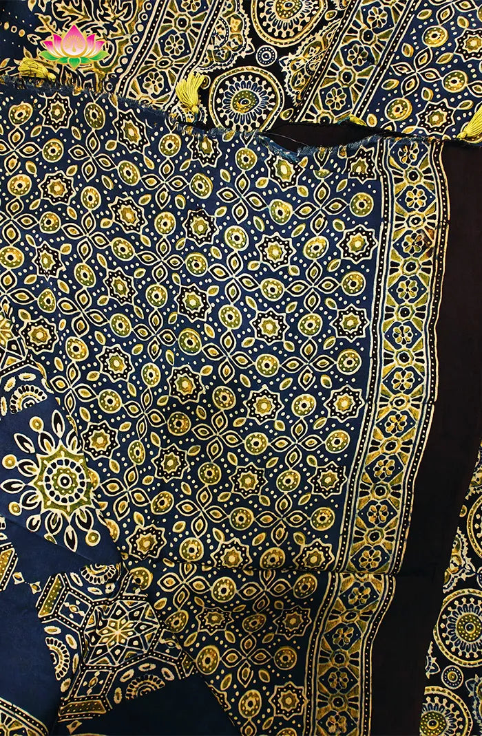 Modal Silk with Ajrakh Handblock Print Saree 10