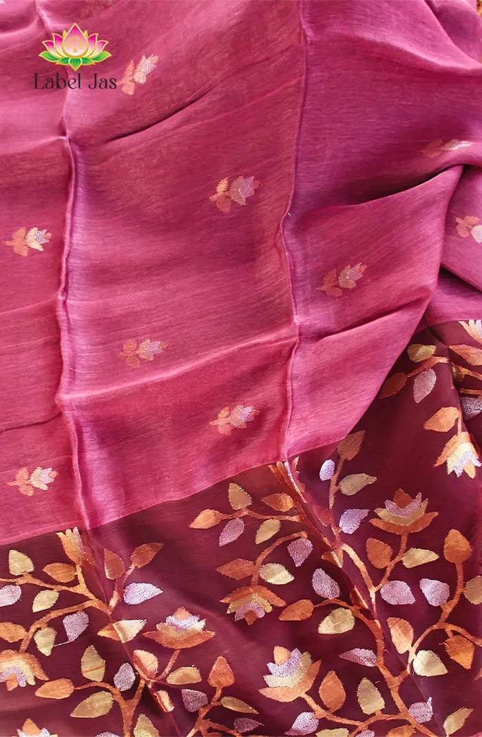 Premium Silk linen with Jamdani weaving 2 Main image