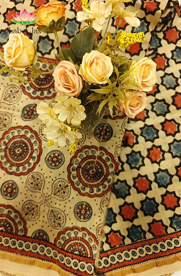 Ajrakh X Chanderi Saree 4 Main image