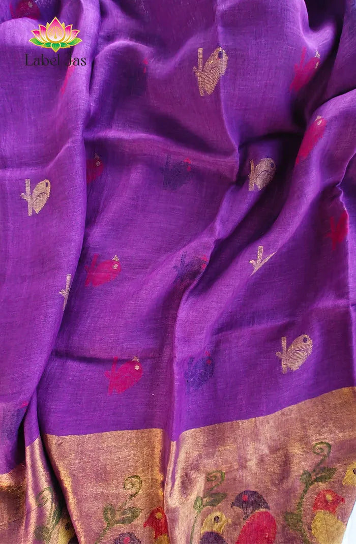 Pure Silk Linen Saree 7