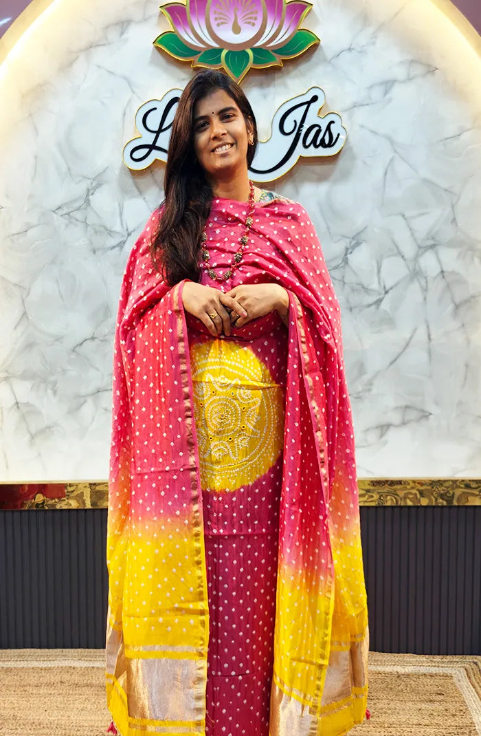 Chanderi Silk Bandhini Salwar_5 Main image