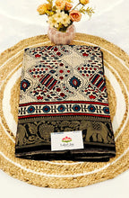Dola Silk Saree with Ajrakh Handblock Print 8