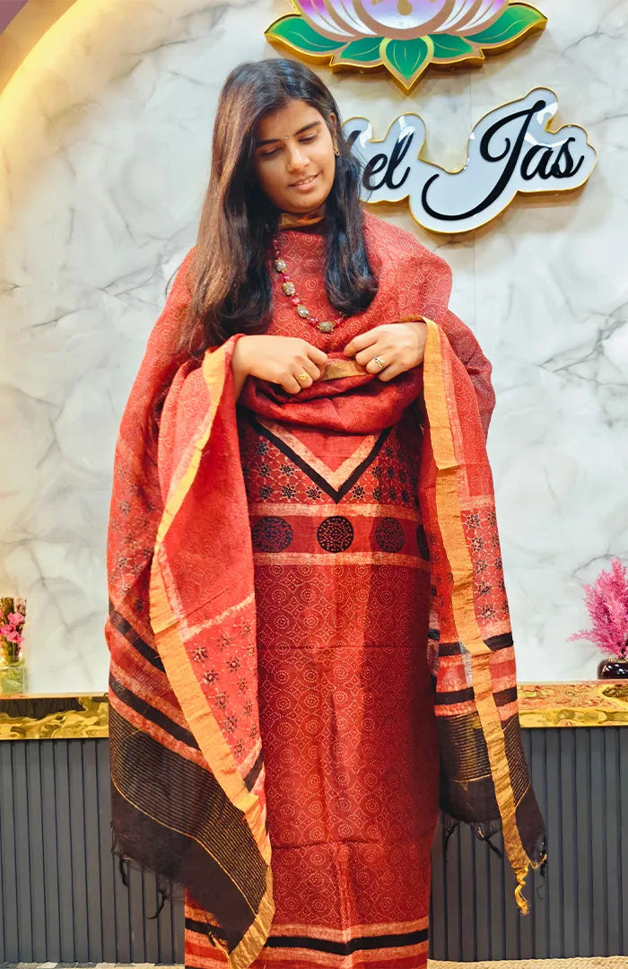 Ajrakh Silk Linen Salwar 15 Main image