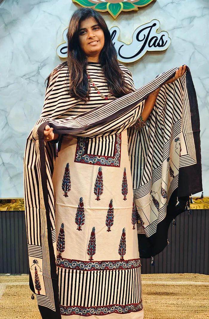 Ajrak Handblock salwar_29 Main image