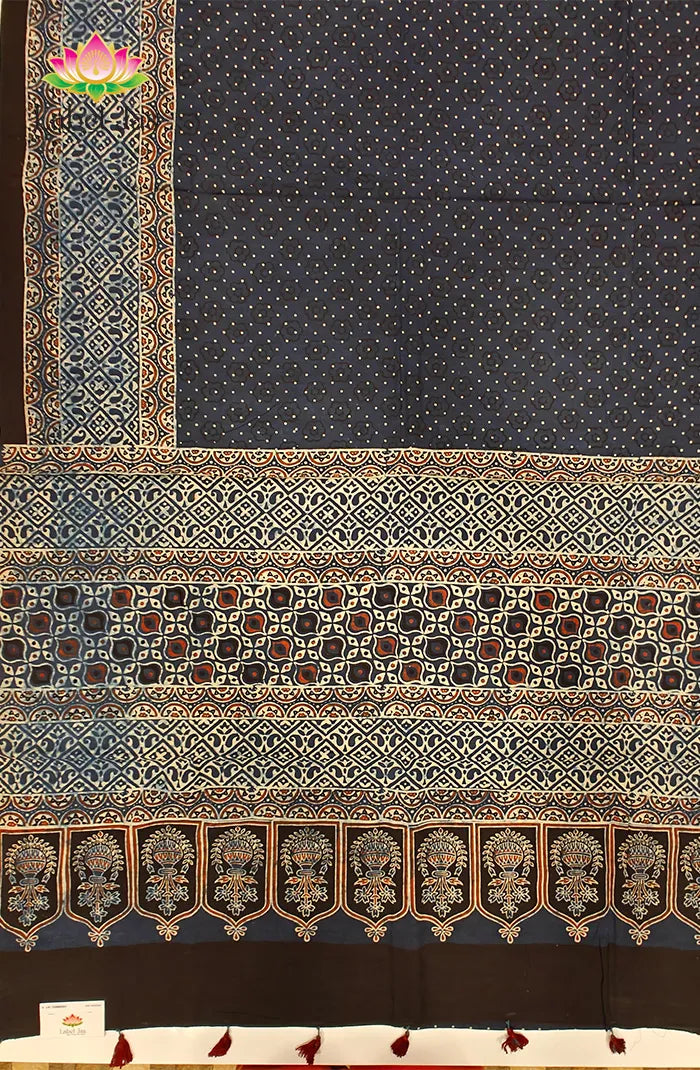 Ajrakh Premium Taj Cotton Saree 4 Main image