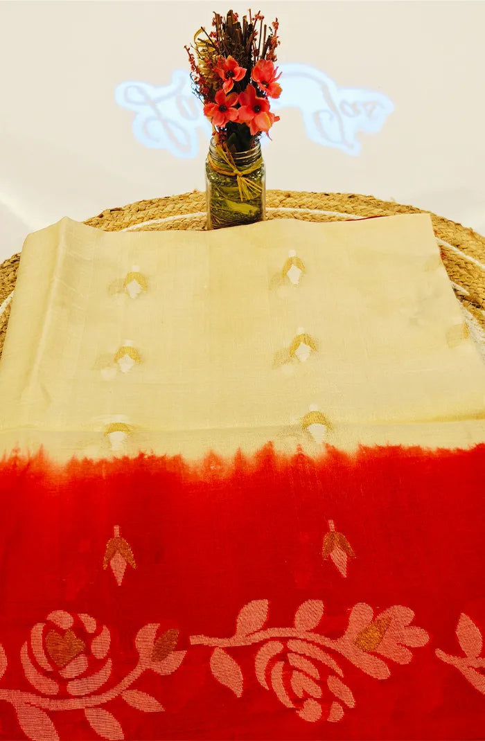 Rose Tussar Saree 2 Main image