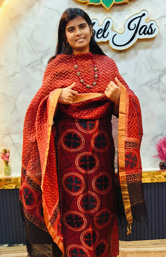 Ajrakh Silk Linen Salwar 18 Main image