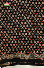 Modal Silk with Ajrakh Handblock Print Saree 4