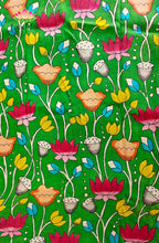 Premium Bangalore Silk Hand-Painted Pen Kalamkari -Green floral