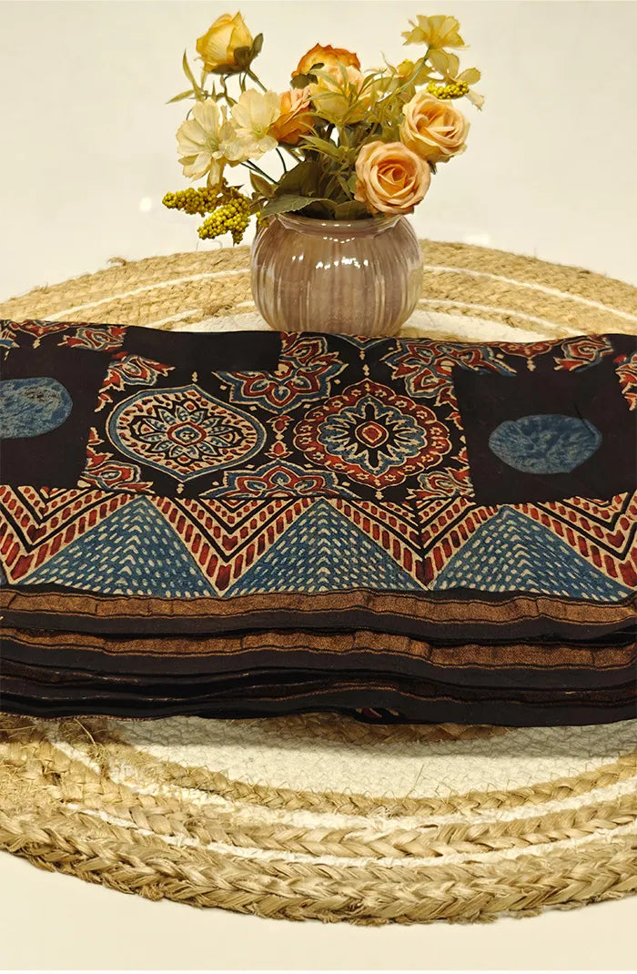 Ajrakh X Chanderi Saree 6 Main image