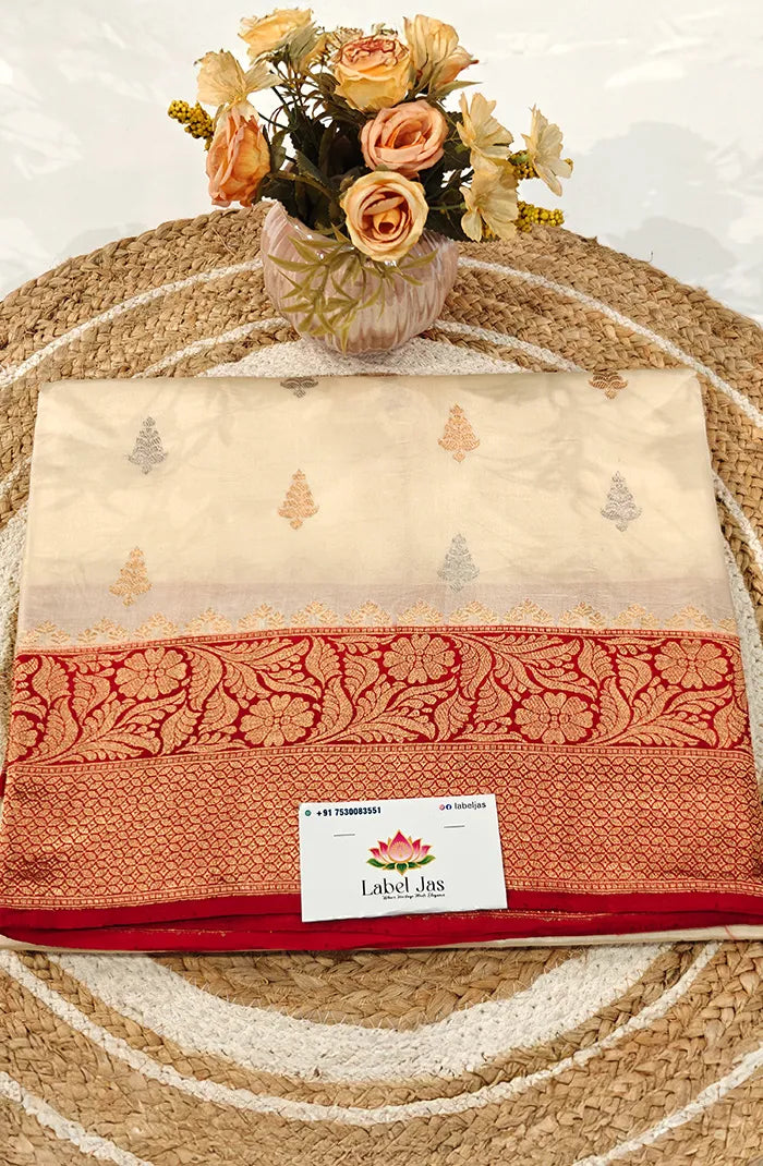 Pure Raw Mango Banarasi Silk Saree Main image