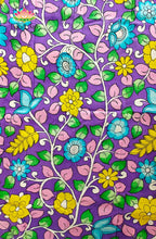 Premium Bangalore Silk Hand-Painted Pen Kalamkari -Lavender floral
