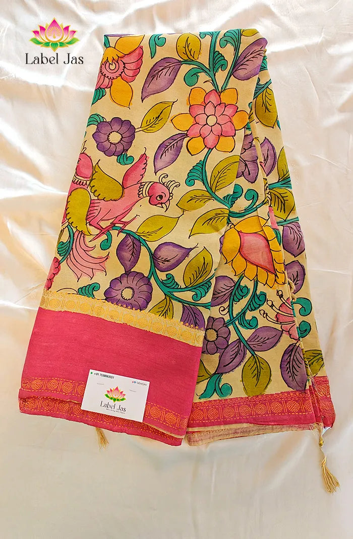 Pure Pen Kalamkari Silk Saree – 01