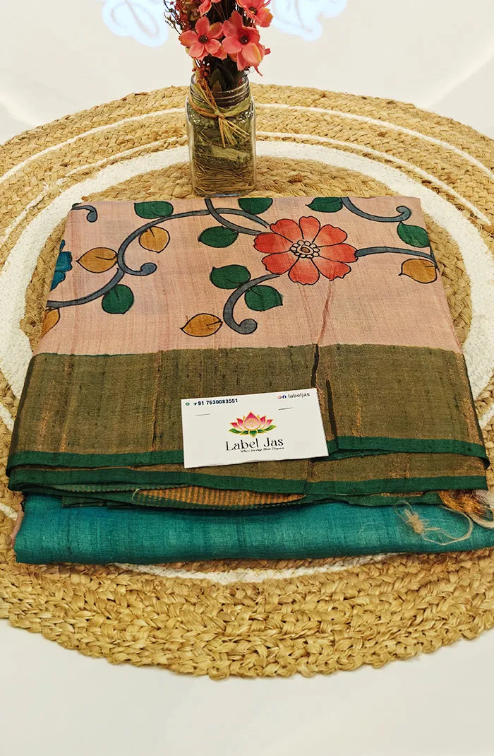 Desi Tussar with Kalamkari Print Saree 3 Main image