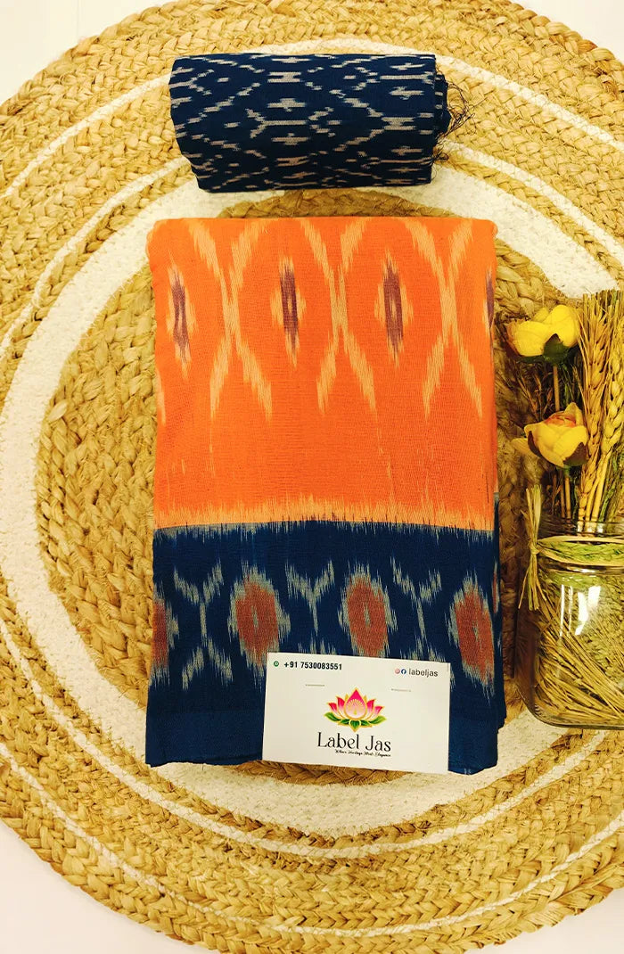 Mercerized Ikkat Cotton Saree 2 Main image