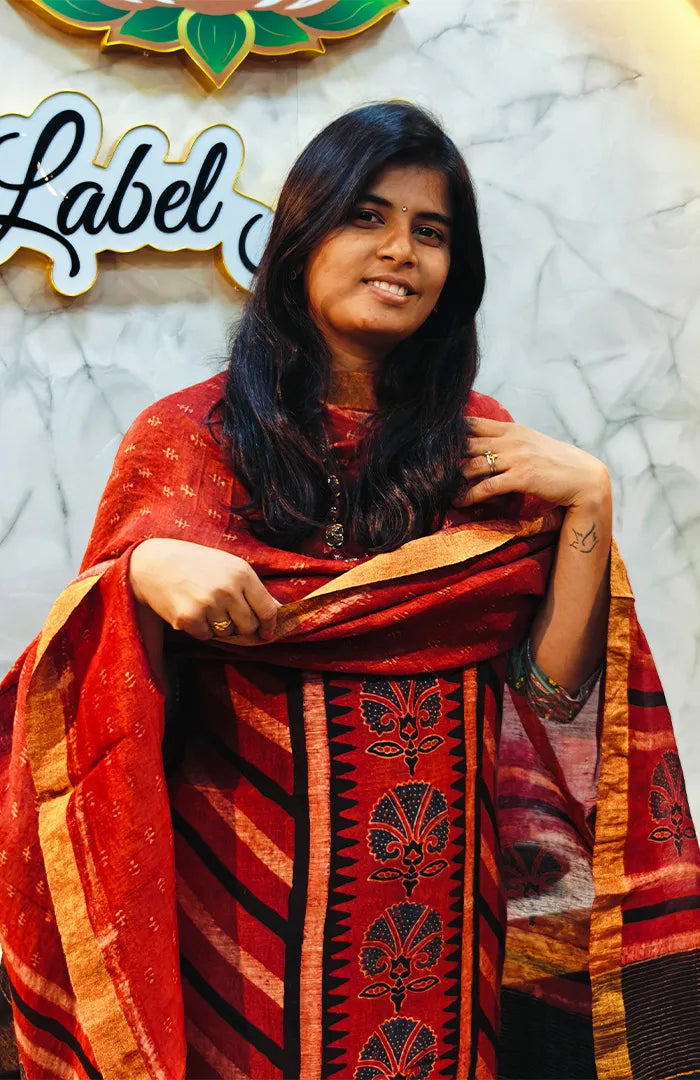 Ajrakh Silk Linen Salwar 19 Main image