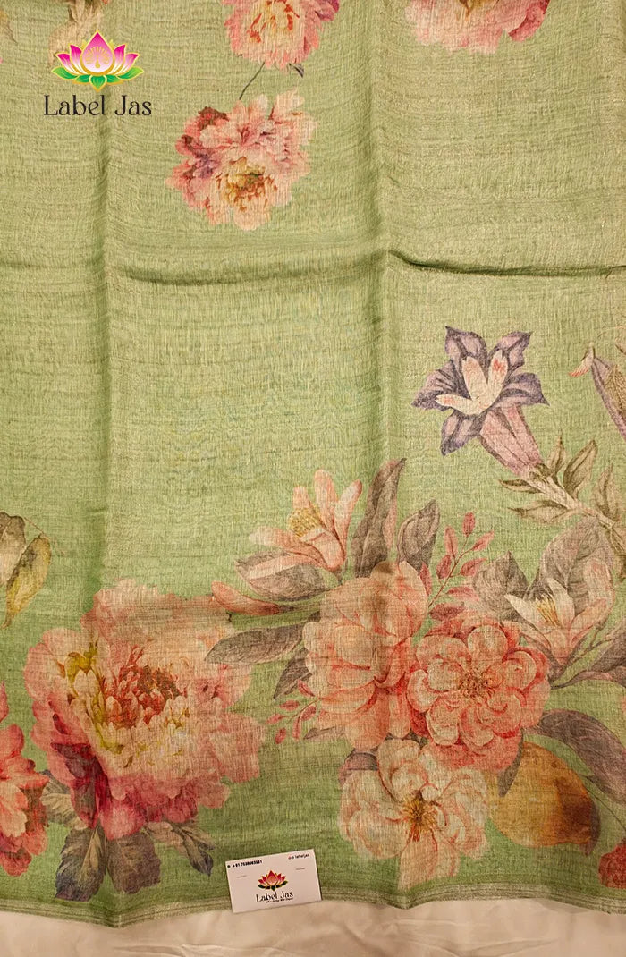 Pure Digital Linen  Tissue Saree 2