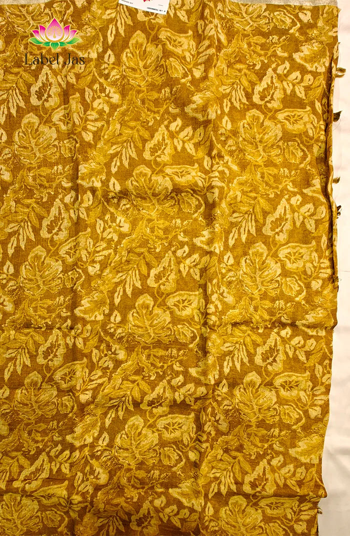 Pure  Linen Saree with Digital print 12