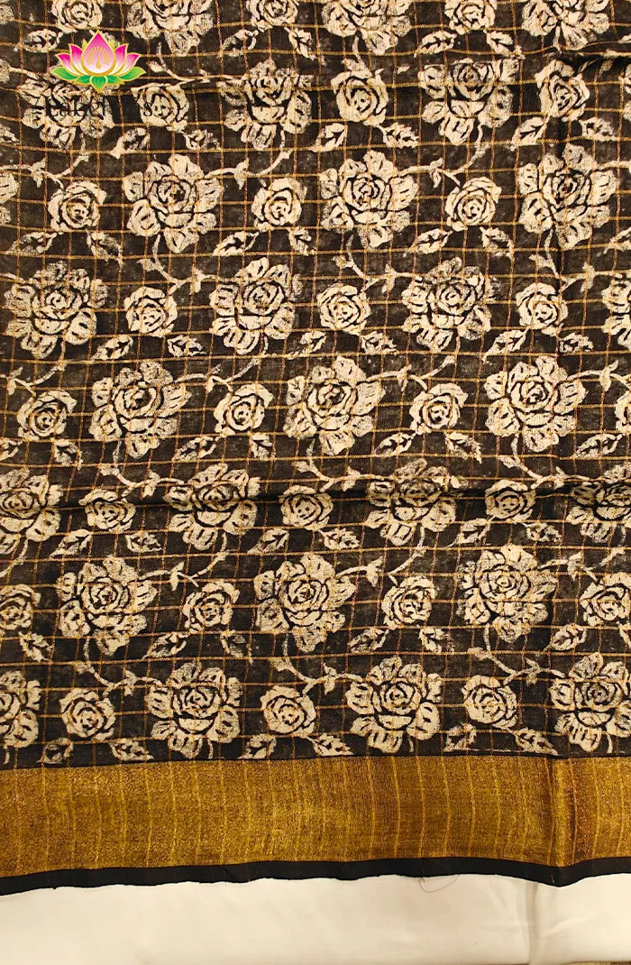 Pure  Linen Saree with Digital print 8
