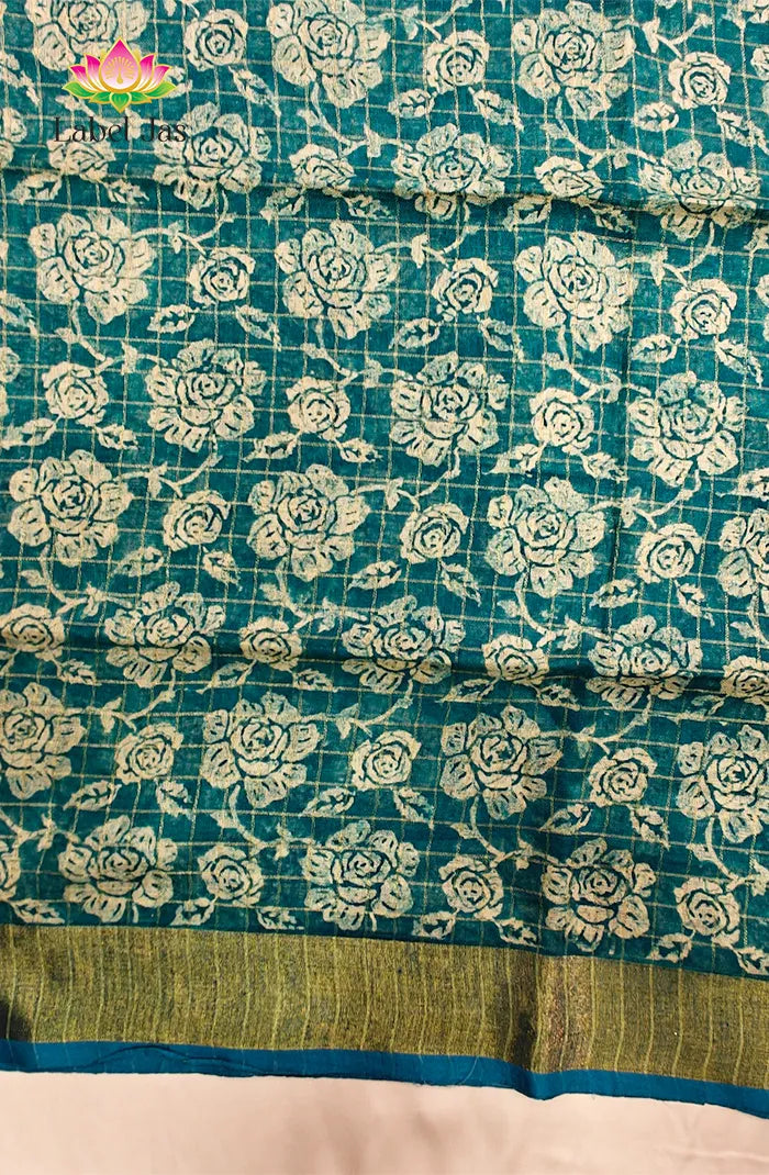 Pure  Linen Saree with Digital print 6