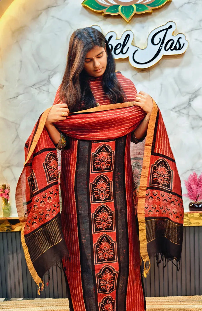 Ajrakh Silk Linen Salwar 21 Main image