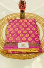 Premium Dupion Silk saree with block print 1