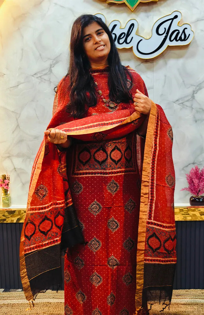 Ajrakh Silk Linen Salwar 13 Main image