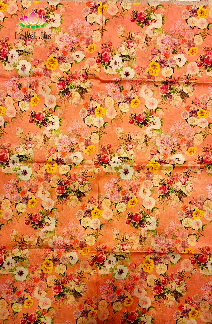 Pure  Linen Saree with Digital print 2 Secondary image