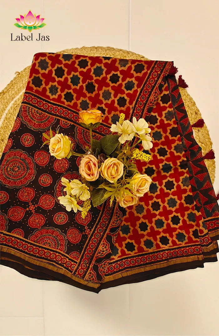 Ajrakh X Chanderi Saree 9 Main image